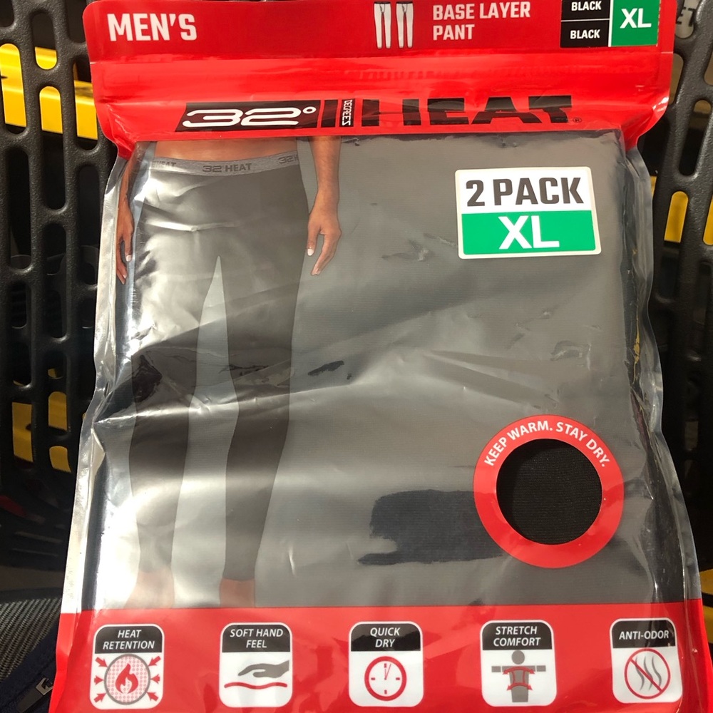 Men 2-pack base layer pants black 32 degrees‎